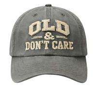 Funny Old & Don't Care - Gorra de béisbol bordada de algodón lavado para hombres, papá, abuelo, papá, gris, Talla única