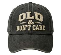 Funny Old & Don't Care - Gorra de béisbol bordada de algodón lavado para hombres, papá, abuelo, papá, Negro, Talla única