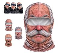 Funny Old Man Ski Mask,Face Print Balaclava with Neck Coverage for Adults | 3D Novelty Old Man Balaclava Face Mask,Wrinkled Full Face Cover Mustache Winter Balaclava,Realistic Grandpa Face Party Gear