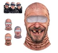 Funny Old Man Ski Mask,Face Print Balaclava with Neck Coverage for Adults | 3D Novelty Old Man Balaclava Face Mask,Wrinkled Full Face Cover Mustache Winter Balaclava,Realistic Grandpa Face Party Gear