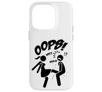 Funny Ooops Figures Stick Cartoon Fight, Girl Power Graphic Carcasa para iPhone 14 Pro