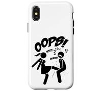 Funny Ooops Figures Stick Cartoon Fight, Girl Power Graphic Carcasa para iPhone X/XS