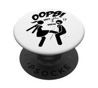 Funny Ooops Figures Stick Cartoon Fight, Girl Power Graphic PopSockets PopGrip Adhesivo