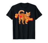 Funny Orange Cat Butt Corazón Día de San Valentín I Love You Camiseta