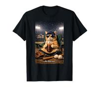 Funny Orange Cat Café Helado I Live Here Now Baseball Mom Camiseta