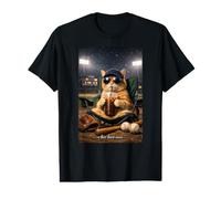 Funny Orange Cat Café Helado I Live Here Now Baseball Mom Camiseta gráfica económica