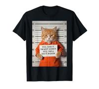 Funny Orange Cat Mugshot Meme SÍ, LO Hice Camiseta