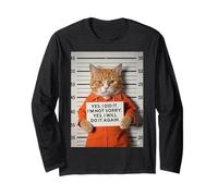Funny Orange Cat Mugshot Meme SÍ, LO Hice Manga Larga