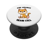 Funny Orange Cat - Una célula cerebral naranja PopSockets PopGrip Adhesivo
