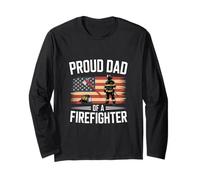 Funny Orgulloso Papá De Un Bombero Diciendo Héroe Manga Larga