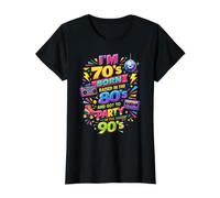 Funny Orgulloso Throwback I'm 70s Born 80s Raised 90s Fun Party Camiseta gráfica económica, Mujer, Negro, XS