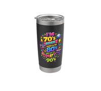 Funny Orgulloso Throwback I'm 70s Born 80s Raised 90s Fun Party Vaso térmico de acero inoxidable de doble pared