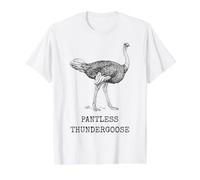 Funny Ostrich Pantless Thundergoose Animal Name Stupid Joke Camiseta gráfica económica, Hombre, Blanco, M