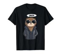 Funny Otter Meh Mood Cool Gafas De Sol Animales Humor Arte Camiseta gráfica económica, Hombre, Negro, L