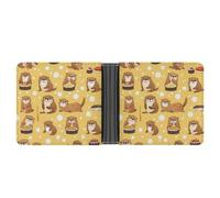 Funny Otter Sushi - Cartera plegable de cuero delgada para tarjetas de efectivo