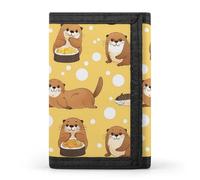 Funny Otter Sushi - Cartera triple con ranuras para tarjetas, cartera para hombres y mujeres