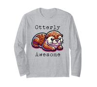 Funny Otterly Awesome Pun for Kids Girls Boys Otter Manga Larga