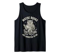 Funny Owl Bookworm Meme Quizás los Libros Son Adictos a mí Camiseta sin Mangas