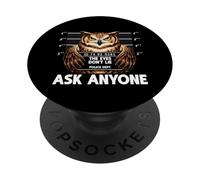 Funny Owl Mugshot The Eyes Dont Lie Pregúntale a Nadie Humor PopSockets PopGrip Adhesivo