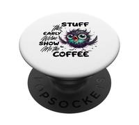Funny Owl Stuff The Early Worm Coffee PopSockets PopGrip Adhesivo