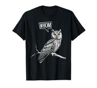 Funny Owl Whom Gramática Juego de Palabras Inglés Profesor Humor Camiseta