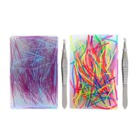 Funny Pad Reusable Sensory, Silicone Skin Picking Fidget Toy with Tweezers | 1/2/5PCS Colorful Soft Pads Dermatillomania Fidget Toys, For Adults Teens Kids Home Office Travel Study School Car Cafe