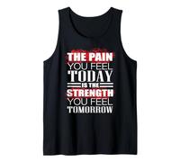 Funny Pain Today Fuerza Mañana Gimnasio Entrenamiento Fitness Camiseta sin Mangas