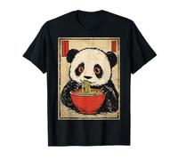 Funny Panda Bear Eating Ramen with Japanese Noodle Meme Camiseta