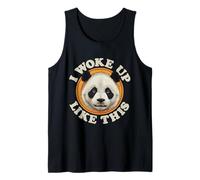 Funny Panda Bear I Woke Up Like This Sleepy Cansado Estado de ánimo Camiseta sin Mangas