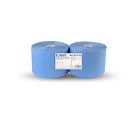Funny Paper - Toallas de limpieza (2 capas, 22 cm, 2 rollos de 1000 hojas), color azul