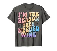 Funny Parenting I’m The Reason They Needed Wine Retro Wavy Camiseta