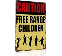 Funny Parenting Sign Caution Range At Play Aluminum Sign for Home 8 X 12 in