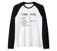 Funny Parenting To Mom Compare To Dad Where Is Mom Camiseta Manga Raglan