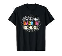 Funny Parents My Kids Are Back in School Camiseta gráfica económica, Hombre, Negro, L