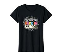 Funny Parents My Kids Are Back in School Camiseta gráfica económica, Mujer, Negro, L