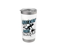 Funny Parkour Solo un chico que ama Parkour Free Running Vaso térmico de acero inoxidable de doble pared