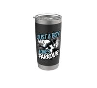 Funny Parkour Solo un chico que ama Parkour Free Running Vaso térmico de acero inoxidable de doble pared