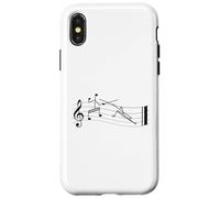 Funny Partituras Stick-Figure Music Notes En-Garde whte Carcasa para iPhone X/XS