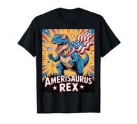 Funny Patriotic Dinosaur 4th of July Boys Girls Amerisaurus Camiseta