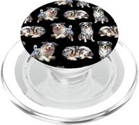 Funny Pattern Happy Blue Merle Australian Shepherd Lover PopSockets PopGrip para MagSafe