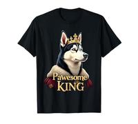 Funny Pawesome Husky Siberian King Dog Art Camiseta