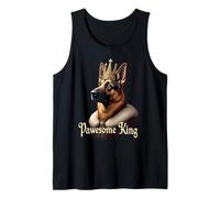 Funny Pawesome Pastor Alemán Rey Perro Arte Camiseta sin Mangas