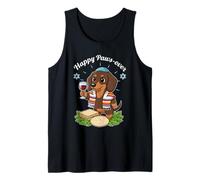 Funny Paws-Over Dachshund Happy Pascua Seder Vintage Camiseta sin Mangas