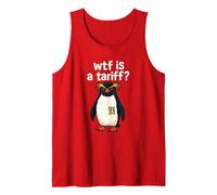Funny Penguin WTF es una protesta de memes políticos arancelarios Camiseta sin Mangas