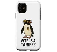 Funny Penguin WTF es una protesta de memes políticos arancelarios Carcasa para iPhone 11