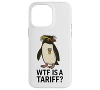 Funny Penguin WTF es una protesta de memes políticos arancelarios Carcasa para iPhone 14 Pro Max