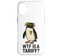 Funny Penguin WTF es una protesta de memes políticos arancelarios Carcasa para iPhone 16 Plus