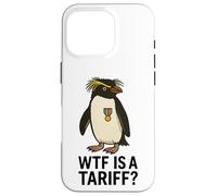 Funny Penguin WTF es una protesta de memes políticos arancelarios Carcasa para iPhone 16 Pro