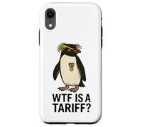 Funny Penguin WTF es una protesta de memes políticos arancelarios Carcasa para iPhone XR