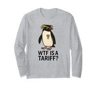 Funny Penguin WTF es una protesta de memes políticos arancelarios Manga Larga